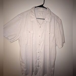 Toad&Co XL Slim Fit Button Down Short Sleeve Collared Shirt Light Tan